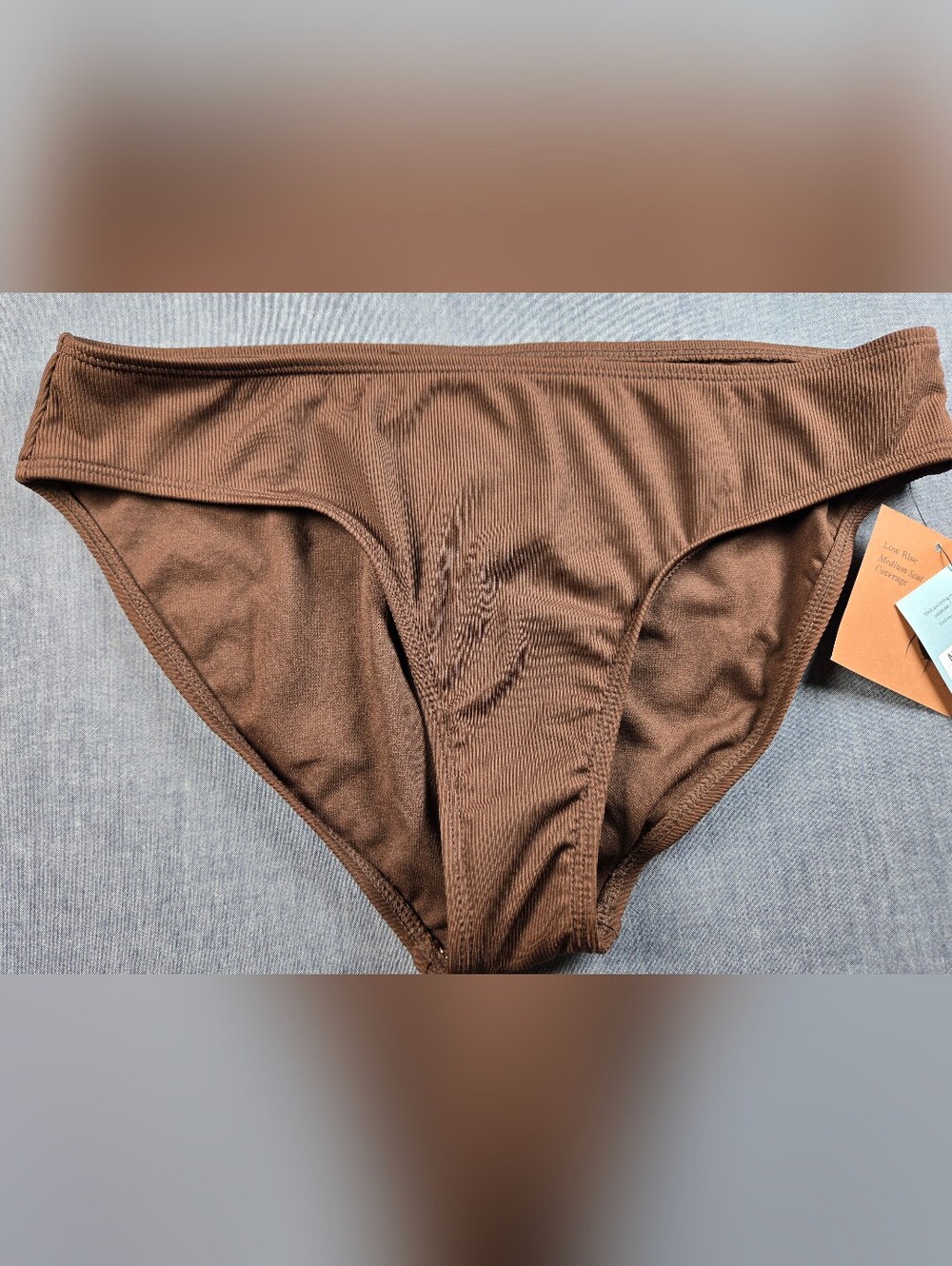 Shade & Shore Brown Ribbed Swim Bottoms